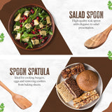 Handcrafted Teak Wooden Cooking Spoons – Ergonomic Stirring, Mixing, Scraping & Serving – Durable & Nonstick Safe – Ideal for Nonstick, Cast Iron & Ceramic Cookware – 6 Piece Set
