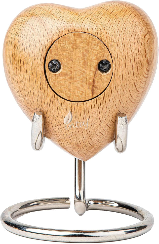 Handcarved Wooden Cremation Urn – Humming Bird Design – Suitable for Dogs & Cats – BeechWood 7 Cu/in Capacity