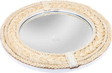 Rustic Rope Round Wall Mirror - Nautical Decorative Wall Mirror Handcrafted - Large Wall Home Decor Mirror for Bathroom, Bedroom, Entryway, Living Room (36x36, Brown Braided)