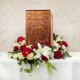 Tree of Life Wooden Urn – Suitable for Men, Women, Mom & Dad – 20lbs Capacity – Mini Rosewood Keepsake Cremation Urn