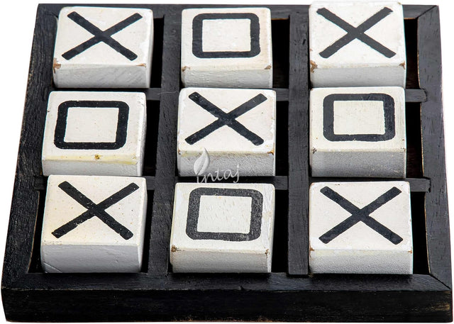 Wooden Tic Tac Toe Board Game, Rustic XOXO Table Decor Design 5