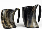 Natural Buffalo Horn Beer Mug, Large Handmade Viking Tankard