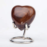 Handcarved Wooden Heart Cremation Urn – Hummingbird Design – Suitable for Dogs & Cats - 07 Cu/in Capacity