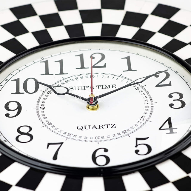 Silent Round Wall Clock, 14 Inch Chess Decorative Clock