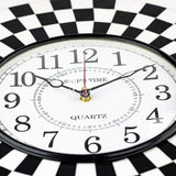 Silent Round Wall Clock, 14 Inch Chess Decorative Clock