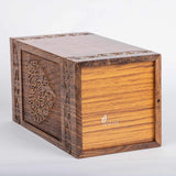 Handcarved Wooden Cremation Urn – Heart Tree of Life Design – Suitable for Adult Men & Women, Mom & Dad – 100 Cu/in Capacity