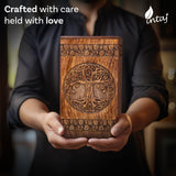Handcarved Wooden Cremation Urn – Celtic Knot Tree of Life – Suitable for Adult Men & Women, Mom & Dad – 180lbs Capacity