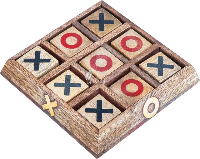 Wooden Tic Tac Toe Board Game, Rustic XOXO Table Decor Design 2