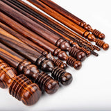 Rosewood Crochet Hook Set of 12, 1-25mm Handmade Wooden Hooks