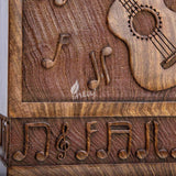 Handcarved Wooden Cremation Urn – Guitar Design Memorial Urn – Suitable for Adult Men & Women, Children & Pets – 250lbs Capacity