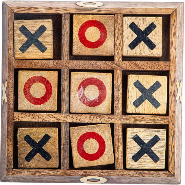 Wooden Tic Tac Toe Board Game, Rustic XOXO Table Decor Design 2