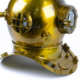 Antique Gold Scuba Diving Helmet Decor, Large Marine Display Piece