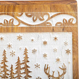 Handcarved Wooden Cremation Urn – Deer Carved Design in Custom White Rosewood – Suitable for Adult Men & Women, Mom & Dad, and Pet Dogs – 20 Cu/in Capacity