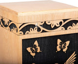 Handcarved Wooden Cremation Urn – Hummingbird Design in Beechwood – Suitable for Adult Men & Women – 180 Cu/in Capacity