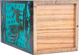 Handcarved Wooden Cremation Urn – Deer Carved Design in Custom Teal Green – Suitable for Adult Men & Women, Mom & Dad, and Pet Dogs – 20 Cu/in Capacity