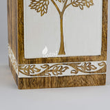 Handcarved Wooden Cremation Urn – Pyramidal Tree of Life Design – Suitable for Adult Men & Women, Mom & Dad, Pets – 115 Cu/in Capacity