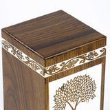 Handmade Rosewood Cremation Urn – Pyramidal Tree of Life Design – Suitable for Adult Men & Women, Mom & Dad – 150 Cu/in Capacity