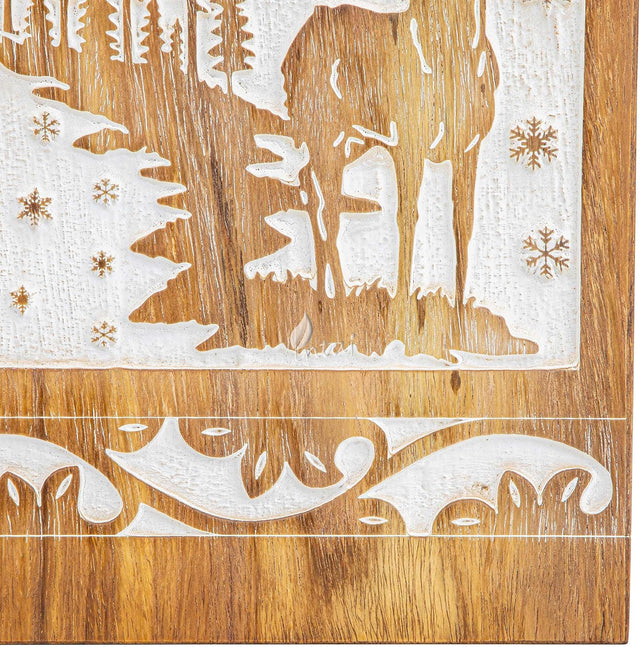 Handcarved Wooden Cremation Urn – Deer Carved Design in White Rosewood – Suitable for Adult Men & Women, Mom & Dad, and Pet Dogs – 250 Cu/in Capacity