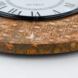 Silent Round Wall Clock, 14 Inch Rustic Gold Decorative Clock