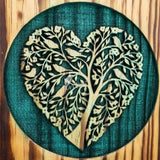 Handmade Rosewood Urn – Heart Pine Tree of Life – Suitable for Adult & Dog Ashes – Medium (9.5Hx5.5W, 180 Cu/in)