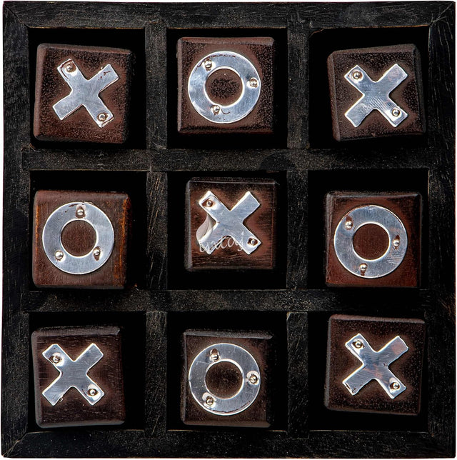 Wooden Tic Tac Toe Board Game, Rustic XOXO Table Decor Design 4