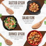 Handcrafted Teak Wooden Cooking Spoons – Ergonomic Stirring, Mixing, Scraping & Serving – Durable & Nonstick Safe – Ideal for Nonstick, Cast Iron & Ceramic Cookware – 9 Piece Set