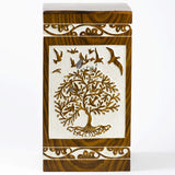 Handcarved Wooden Cremation Urn – Tree of Life – Suitable for Adult Men & Women – 250lbs
