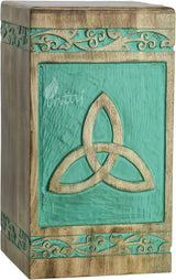 Handcarved Wooden Cremation Urn – Celtic Knot Design – Suitable for Adult Men & Women, Mom & Dad, Pets – 150 Cu/in Capacity