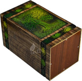 Handcarved Wooden Cremation Urn – Tree of Life Design – Suitable for Adult Men & Women, Mom & Dad – 250 Cu/in Capacity, Green Blaze