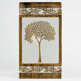Handcarved Wooden Cremation Urn – Pyramidal Tree of Life Design – Suitable for Adult Men & Women, Mom & Dad, Pets – 180 Cu/in Capacity