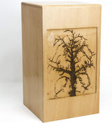 Handmade Rosewood Cremation Urn – People's Tree Design – Suitable for Adult Men & Women, Mom & Dad – 150 Cu/in Capacity