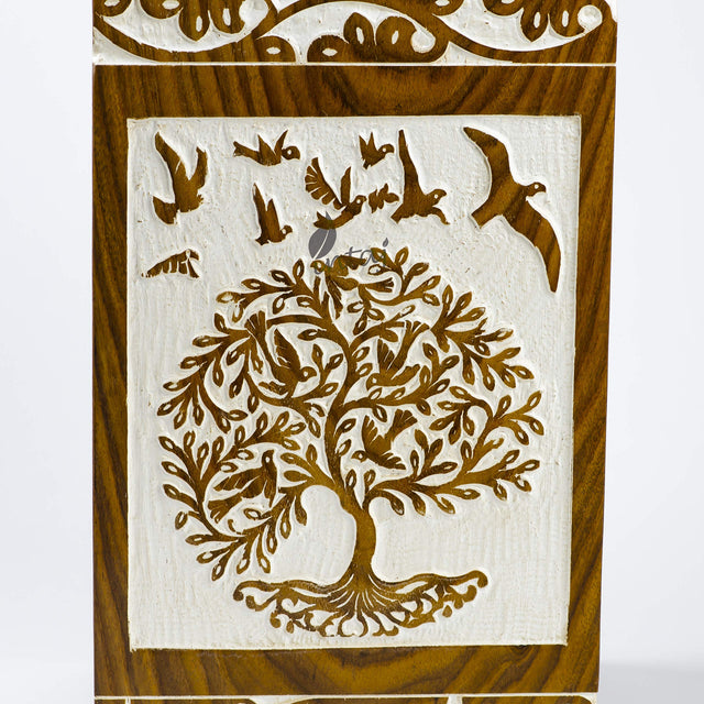 Handcarved Wooden Cremation Urn – Tree of Life – Suitable for Adult Men & Women – 250lbs