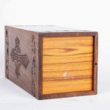 Handcarved Wooden Cremation Urn – Grace and Mercy Latin Cross Design – Suitable for Adult Men & Women, Mom & Dad – 115 Cu/in Capacity