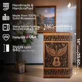 Handcarved Wooden Cremation Urn – Angelic Guitar Wings Design in Rosewood – Suitable for Adult Men & Women, Mom & Dad – 640lbs Capacity