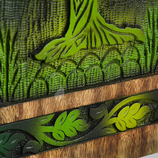 Handcarved Wooden Cremation Urn – Tree of Life Design – Suitable for Adult Men & Women, Mom & Dad – 250 Cu/in Capacity, Green Blaze