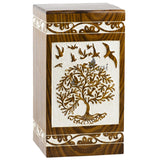 Handcarved Wooden Cremation Urn – Tree of Life – Suitable for Adult Men & Women – 250lbs