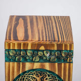 Handmade Rosewood Urn – Celtic Pine Tree of Life – Suitable for Adult & Dog Ashes – Small (8Hx4.75W, 115 Cu/in)