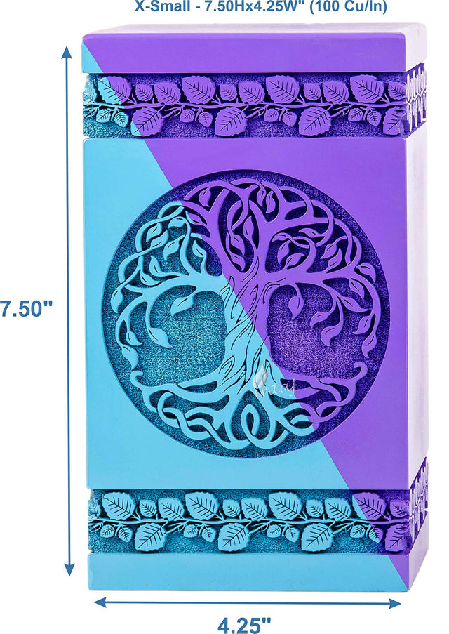 Handcarved Wooden Cremation Urn – Celtic Knot Tree of Life – Suitable for Adult Men & Women, Mom & Dad – 180lbs Capacity