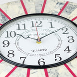 Silent Round Wall Clock, 14 Inch Pink Marble Decorative Clock