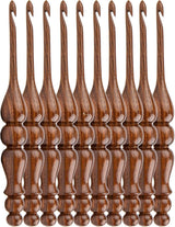 Rosewood Crochet Hook Set of 10, 7 Inch Ergonomic Wooden Hooks