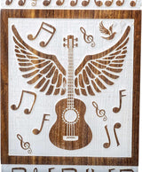 Handcarved Wooden Cremation Urn – Guitar Wings Design in Antique Rosewood – Suitable for Adult Men & Women, Mom & Dad – 250 Cu/in Capacity (Large)