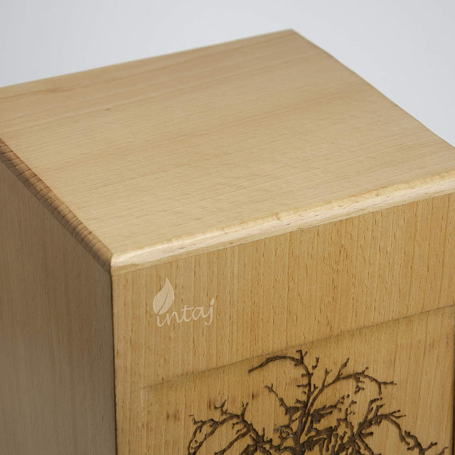 Handmade Rosewood Cremation Urn – People's Tree Design – Suitable for Adult Men & Women, Mom & Dad – 150 Cu/in Capacity