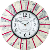 Silent Round Wall Clock, 14 Inch Pink Marble Decorative Clock