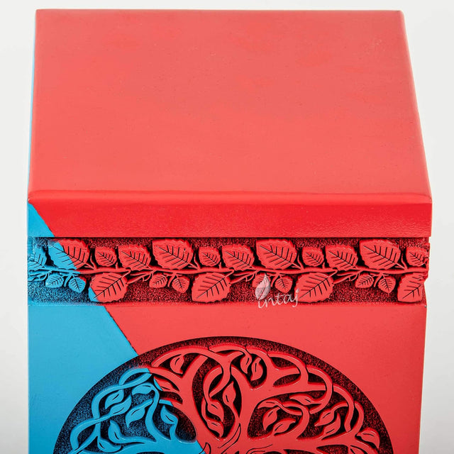 Handmade Rosewood Urn – Celtic Tree of Life – Suitable for Adults & Dogs – Small (8Hx4.75W, 115 Cu/in)