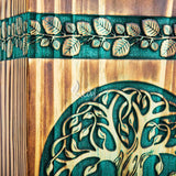 Handcarved Wooden Cremation Urn – Celtic Knot Tree of Life – Suitable for Adult Men & Women, Mom & Dad – 180lbs Capacity