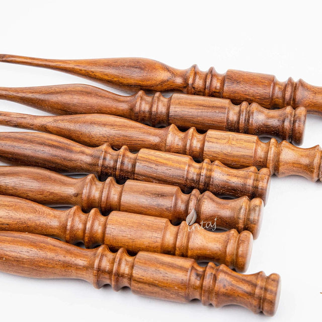 7.00mm Handmade Neem Wood Crochet Hook, Wooden Yarn Hook