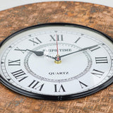 Silent Round Wall Clock, 14 Inch Rustic Gold Decorative Clock
