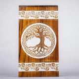 Handcarved Wooden Cremation Urn – Tree of Life Design – Suitable for Adult Men & Women, Pet Dogs – 100 Cu/in Capacity