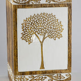 Handcarved Wooden Cremation Urn – Pyramidal Tree of Life Design – Suitable for Adult Men & Women, Mom & Dad, Pets – 115 Cu/in Capacity
