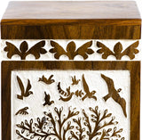 Handcarved Wooden Cremation Urn – Soulful Tree of Life Design – Suitable for Adult Men & Women, Mom & Dad – 250 Cu/in Capacity – Antique Finish (Adult, Tree 73 Design)
